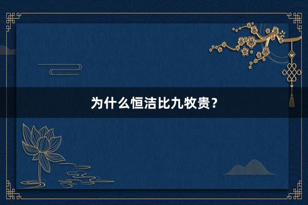 为什么恒洁比九牧贵？